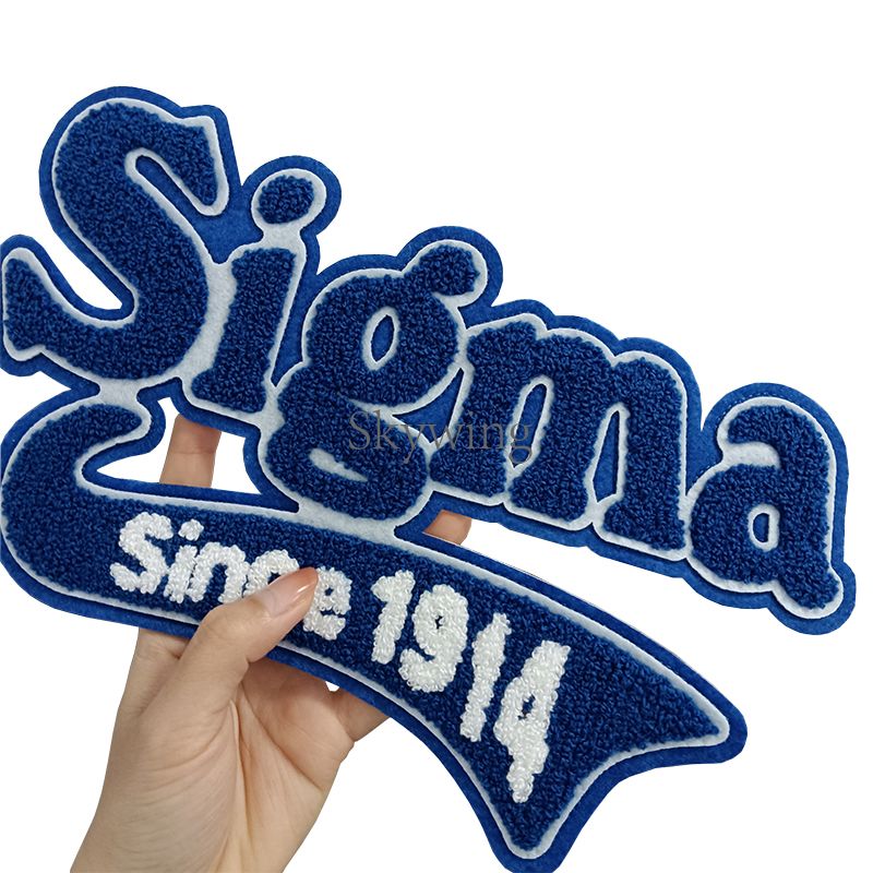 Greek Sorority Blue White Sigma 1914 Chenille Patch Hoodie