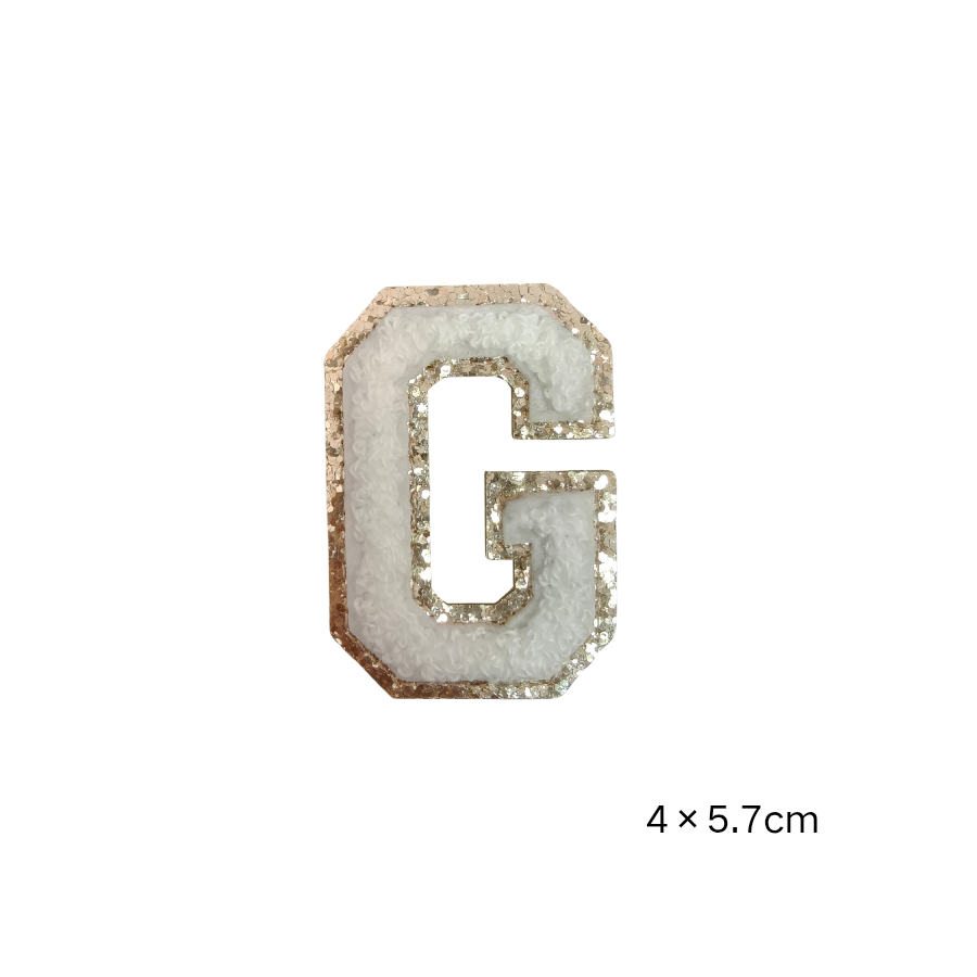 Custom Chenille Letter Patches with Glitter Border