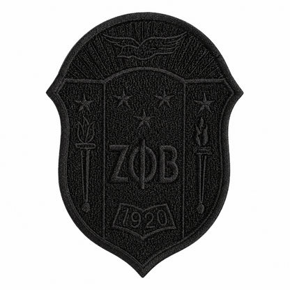 10.5 Inch Zeta Phi Beta Shield Chenille Iron On Patches
