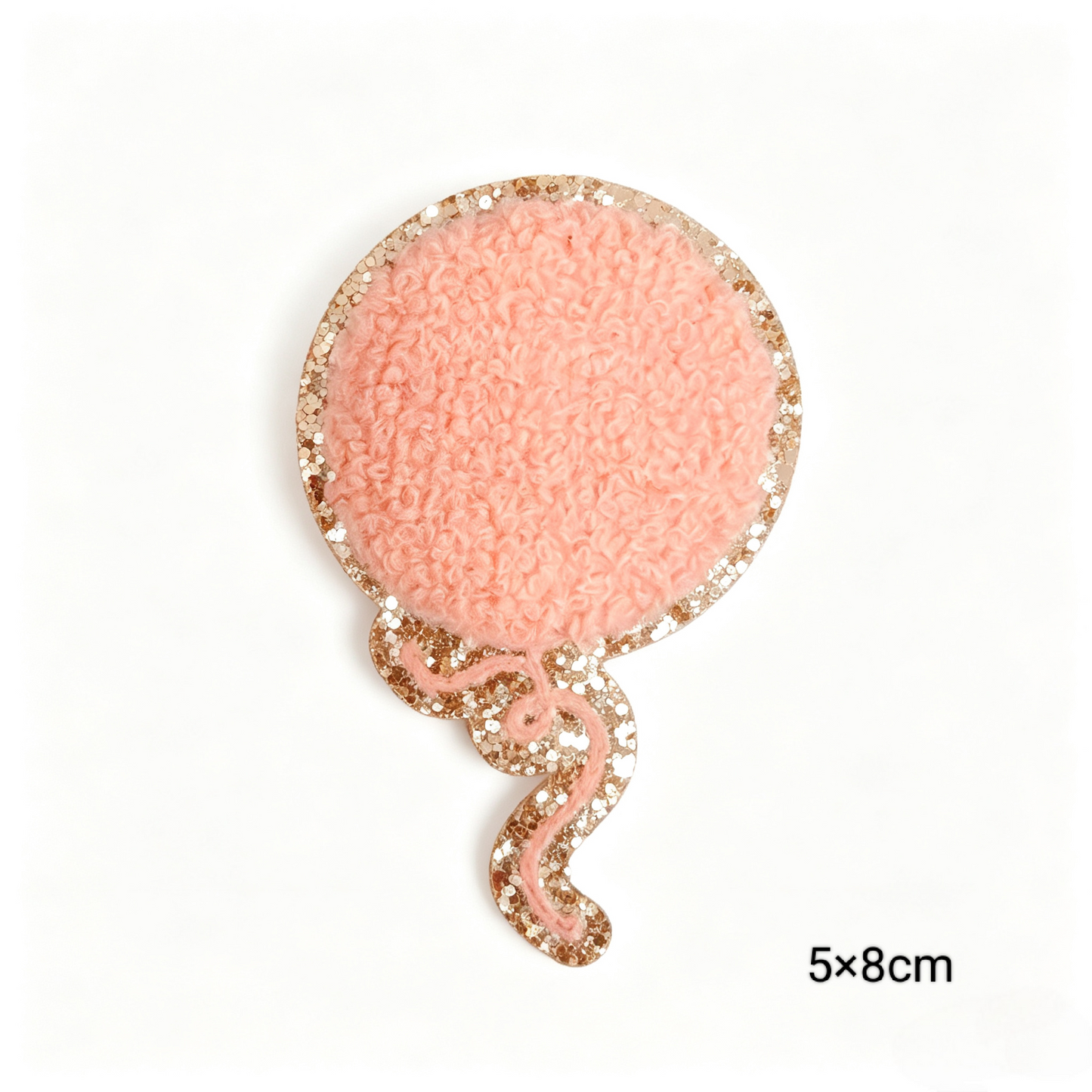 Balloon Chenille Patches with Gold Glitter Border