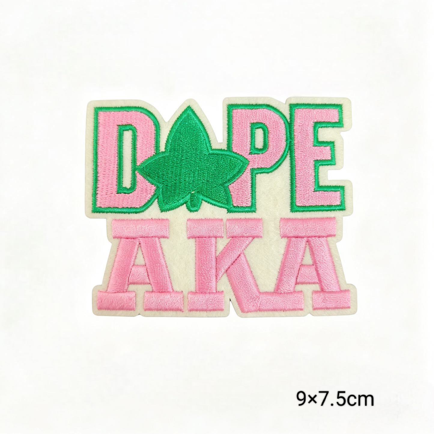AKA Pink Green Sorority Embroidered Patches