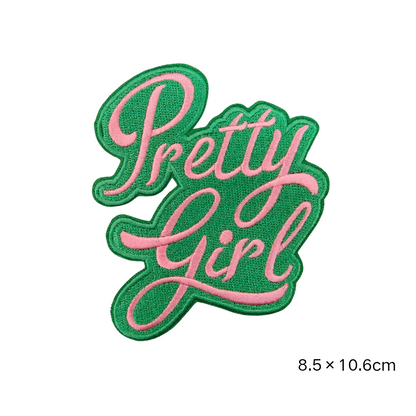 AKA Sorority Pink Green Embroidered Patches
