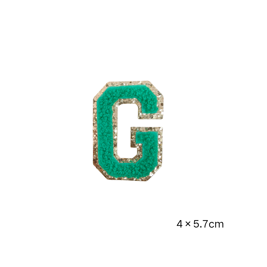 Custom Chenille Letter Patches with Glitter Border