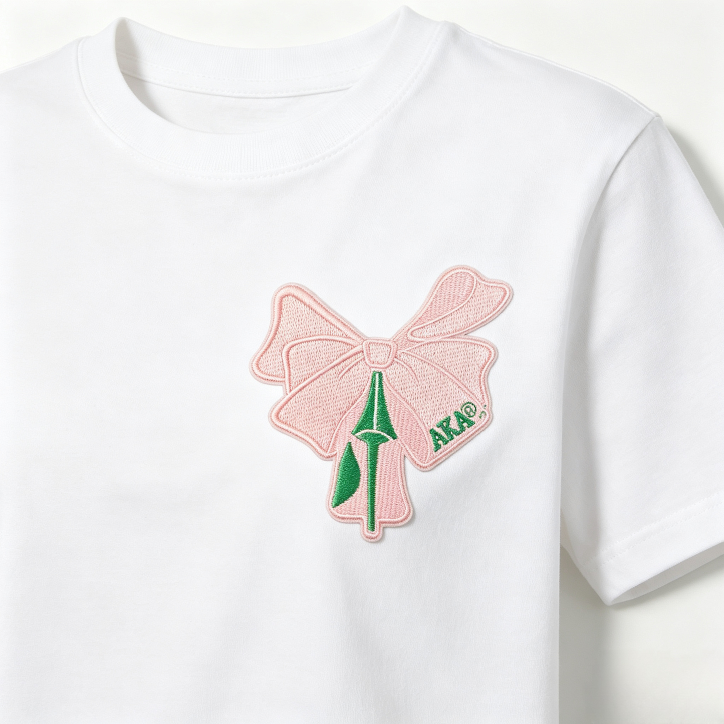 Pink & Green AKA Sorority Letter Iron-on Embroidery Patches