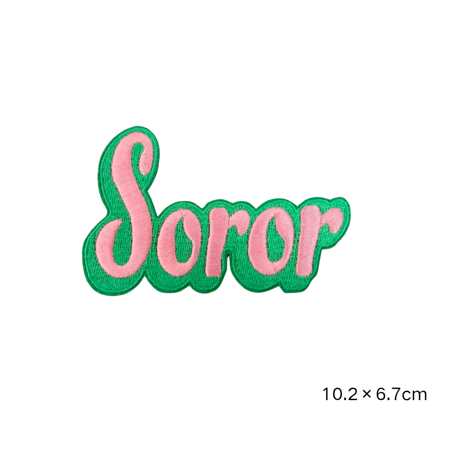 AKA Sorority Pink Green Embroidered Patches