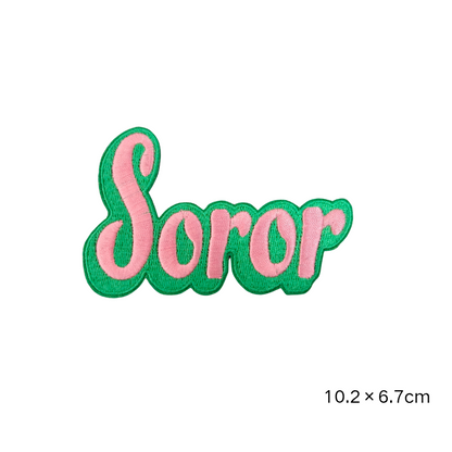 AKA Sorority Pink Green Embroidered Patches