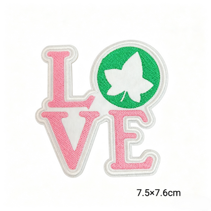AKA Pink Green Sorority Embroidered Patches