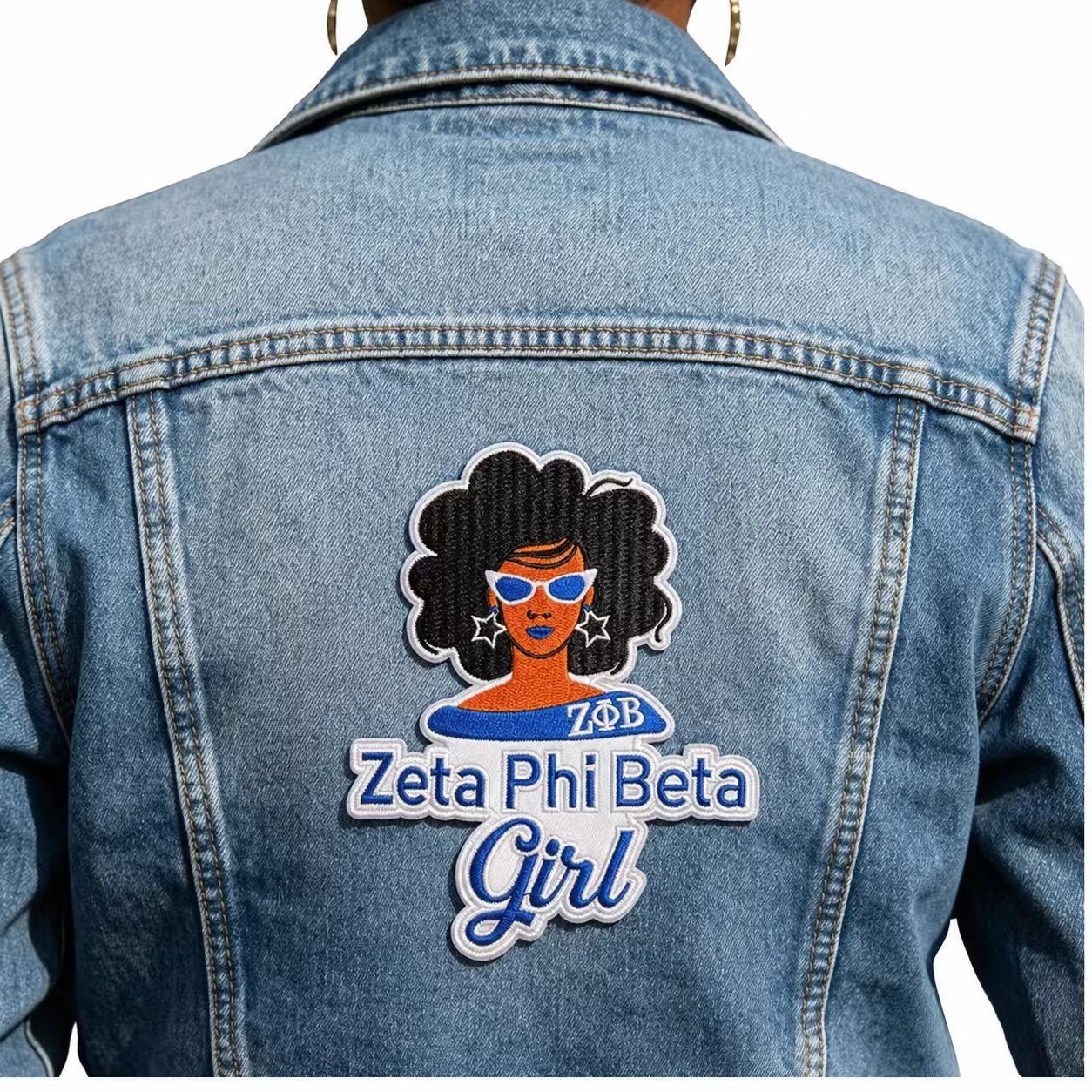 6 Styles Zeta Phi Beta Embroidered Patches Royal Blue Sorority