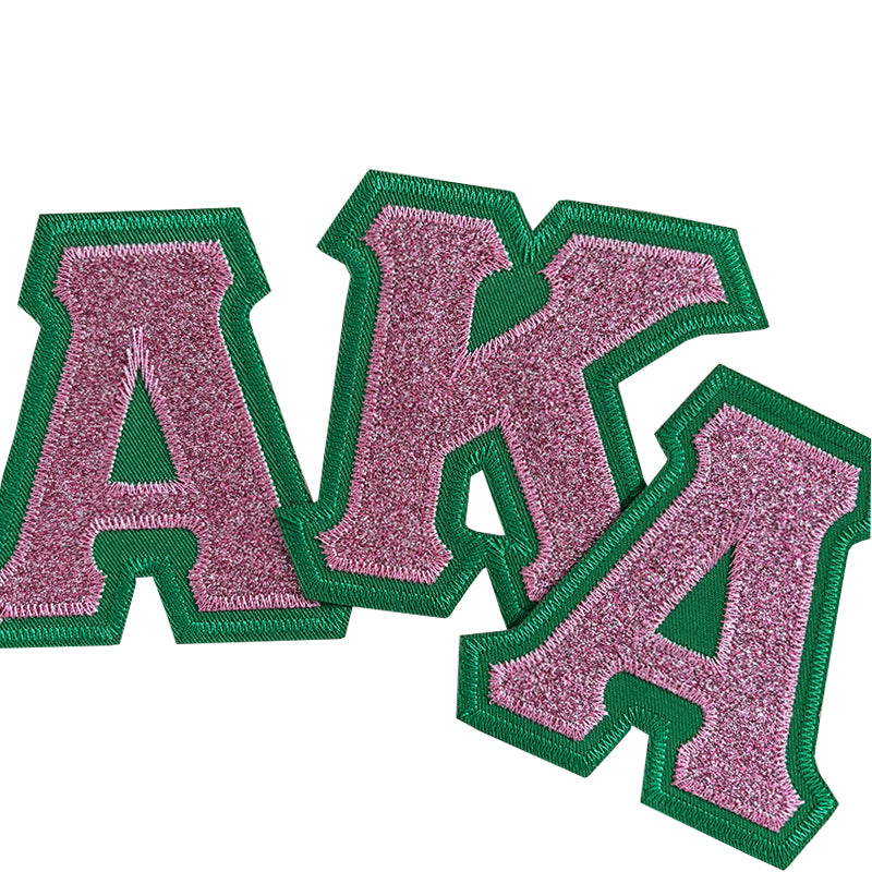 Sparkling Stitch Glitter Greek AKA Seperated Letters Patches