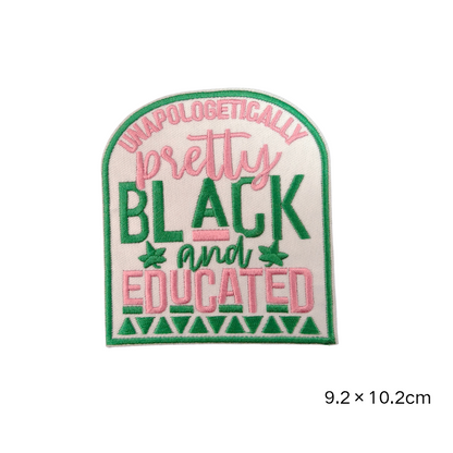 AKA Sorority Pink Green Embroidered Patches