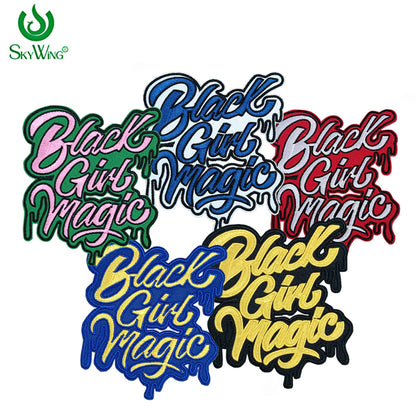 Different Colors Black Girl Magic Embroidered Iron on Patch