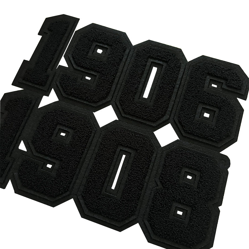 Sorority & Fraternity Gift | All Black Chenille Greek Year Iron-On Patches