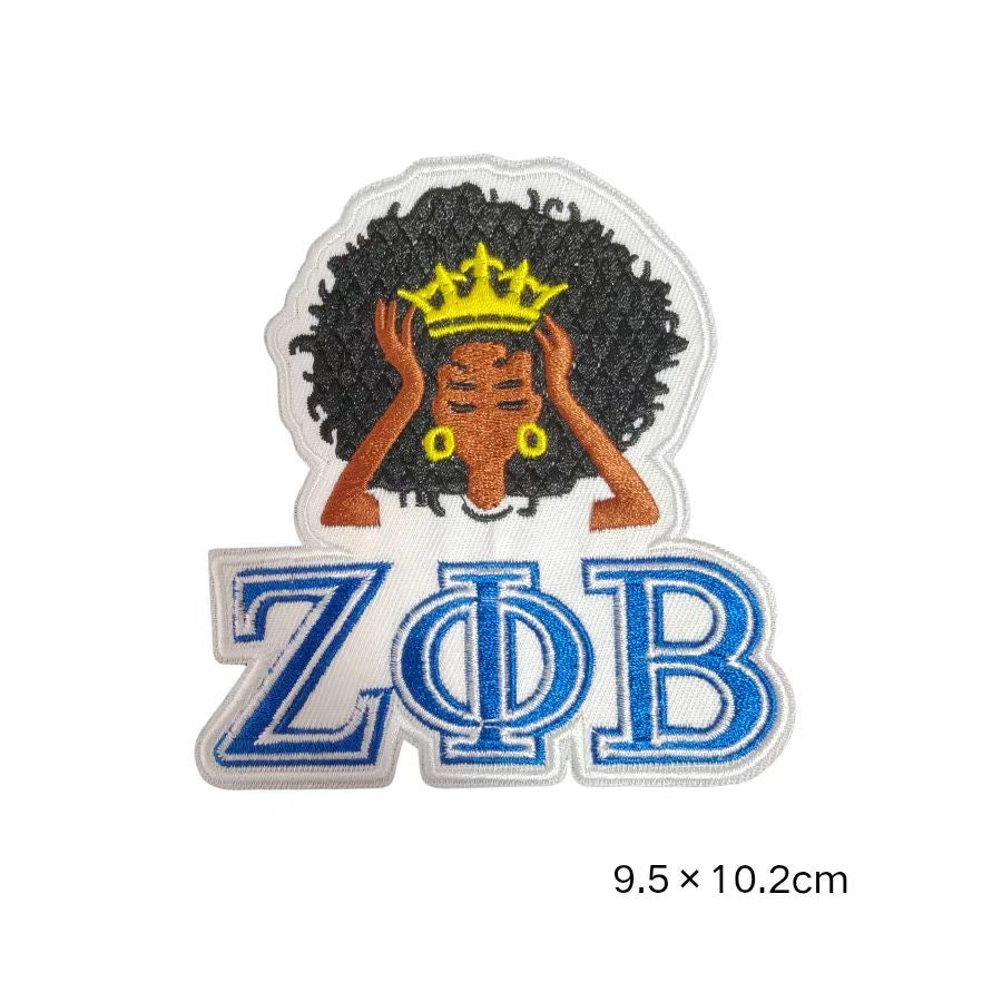 6 Styles Zeta Phi Beta Embroidered Patches Royal Blue Sorority