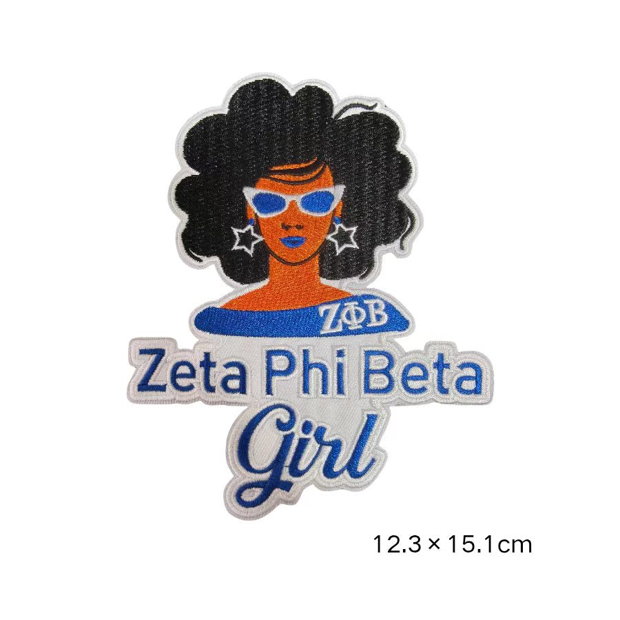 6 Styles Zeta Phi Beta Embroidered Patches Royal Blue Sorority
