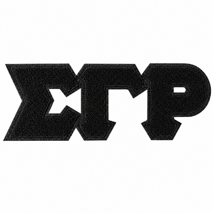 All Black Greek Letter Chenille Patch