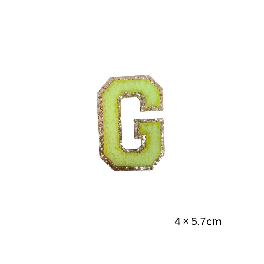 Custom Chenille Letter Patches with Glitter Border