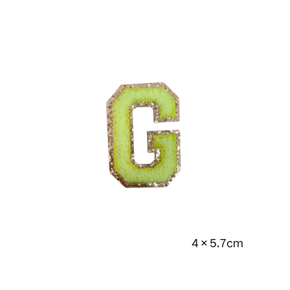 Custom Chenille Letter Patches with Glitter Border