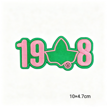 AKA Pink Green Sorority Embroidered Patches