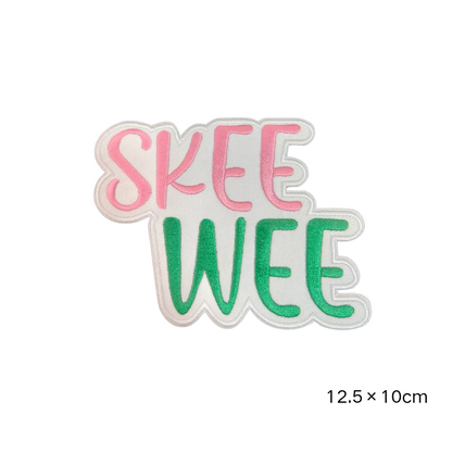 AKA Sorority Pink Green Embroidered Patches