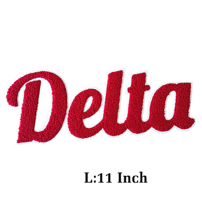 DELTA Sorority Chenille Greek Letters Iron On Patch