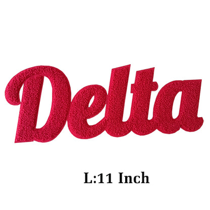 DELTA Sorority Chenille Greek Letters Iron On Patch