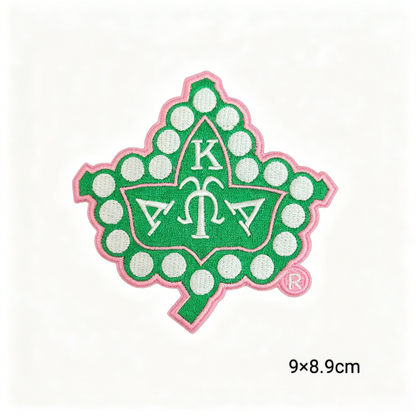 AKA Pink Green Sorority Embroidered Patches