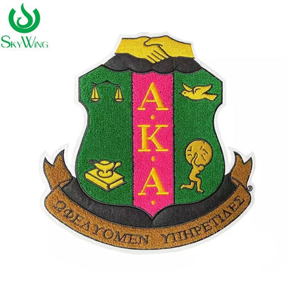 Large Sorority AKA Shield Custom Chenille Patches Wholesale
