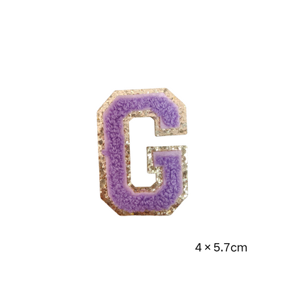 Custom Chenille Letter Patches with Glitter Border
