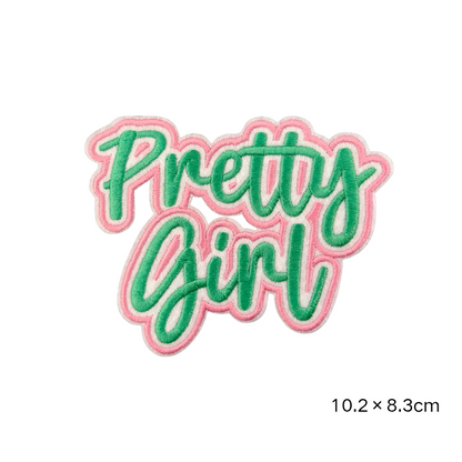 AKA Sorority Pink Green Embroidered Patches