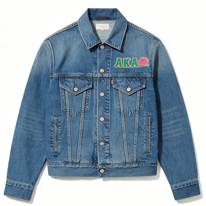 AKA Pink Green Sorority Embroidered Patches