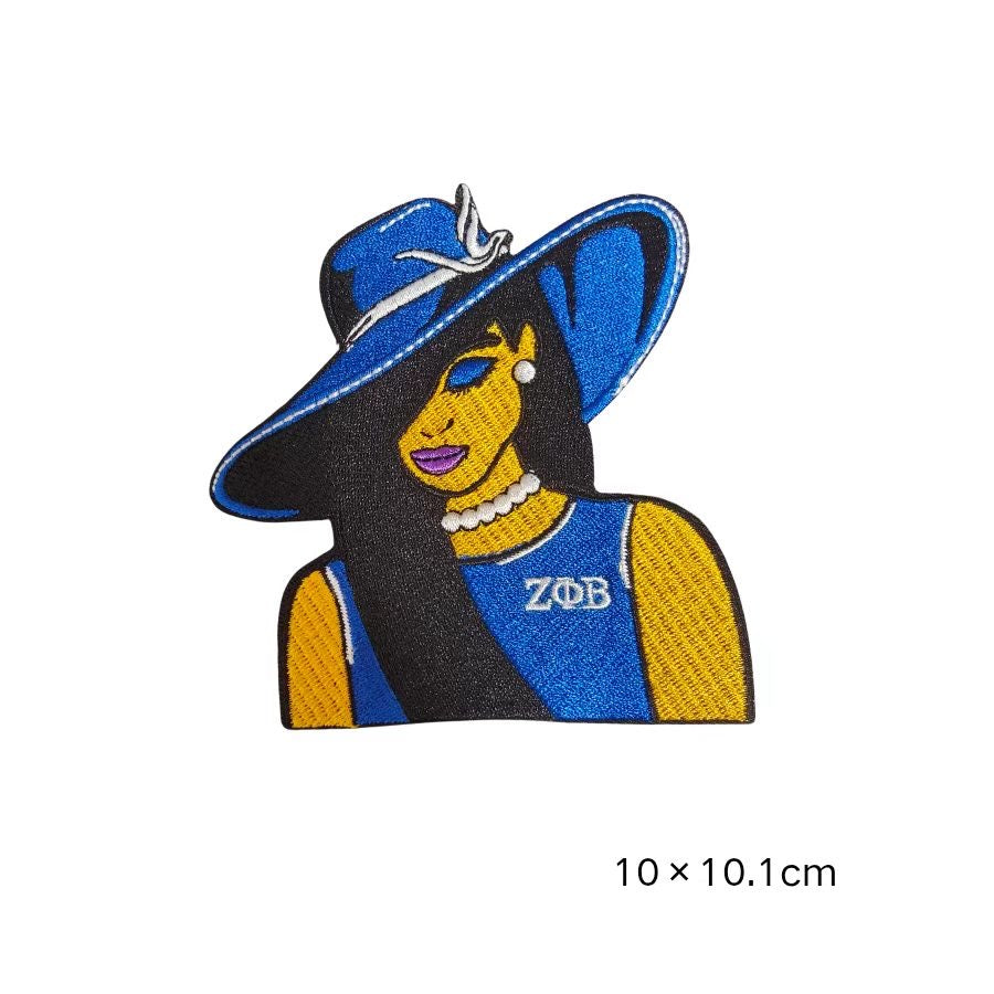 6 Styles Zeta Phi Beta Embroidered Patches Royal Blue Sorority