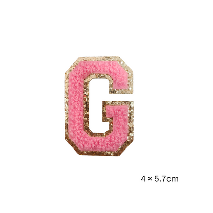 Custom Chenille Letter Patches with Glitter Border