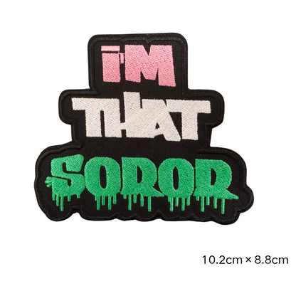 Pink Green Black Greek Letter Embroidered Iron On Patches