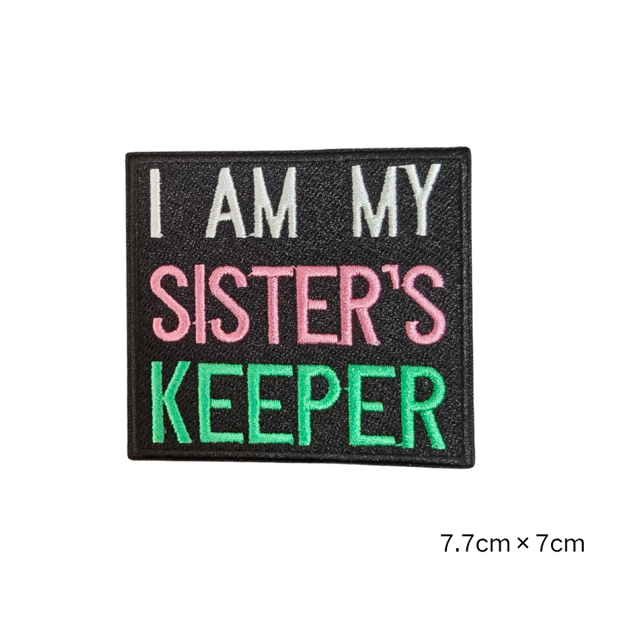 Pink Green Black Greek Letter Embroidered Iron On Patches