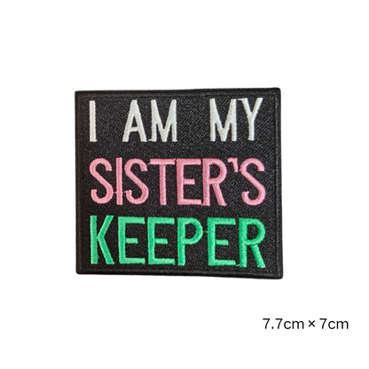 Pink Green Black Greek Letter Embroidered Iron On Patches