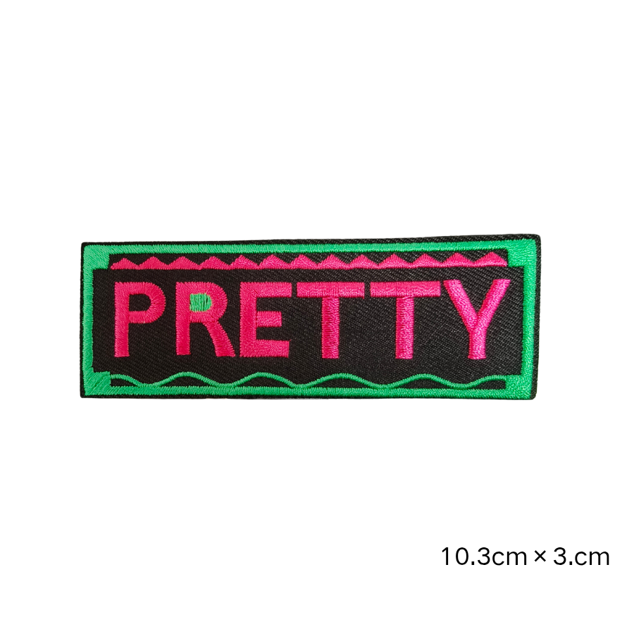 Pink Green Black Greek Letter Embroidered Iron On Patches