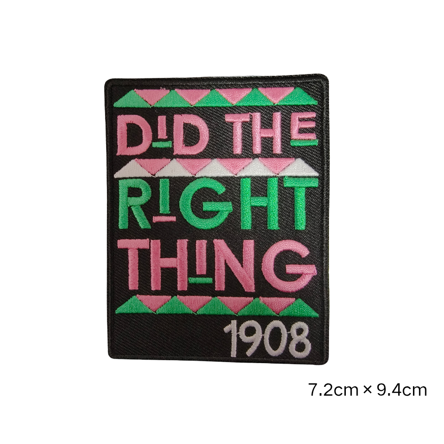 Pink Green Black Greek Letter Embroidered Iron On Patches