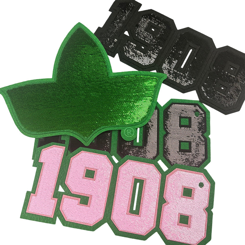 1908 Ivy Sorority Sequined Embroiered Iron on Patches
