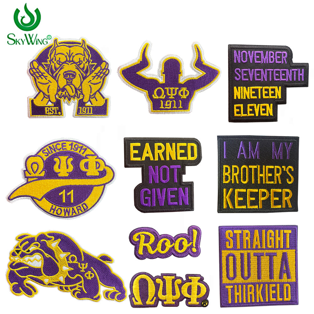Small Size Omega Psi Phi Embroidery Patch Iron on