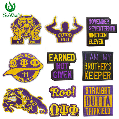 Small Size Omega Psi Phi Embroidery Patch Iron on