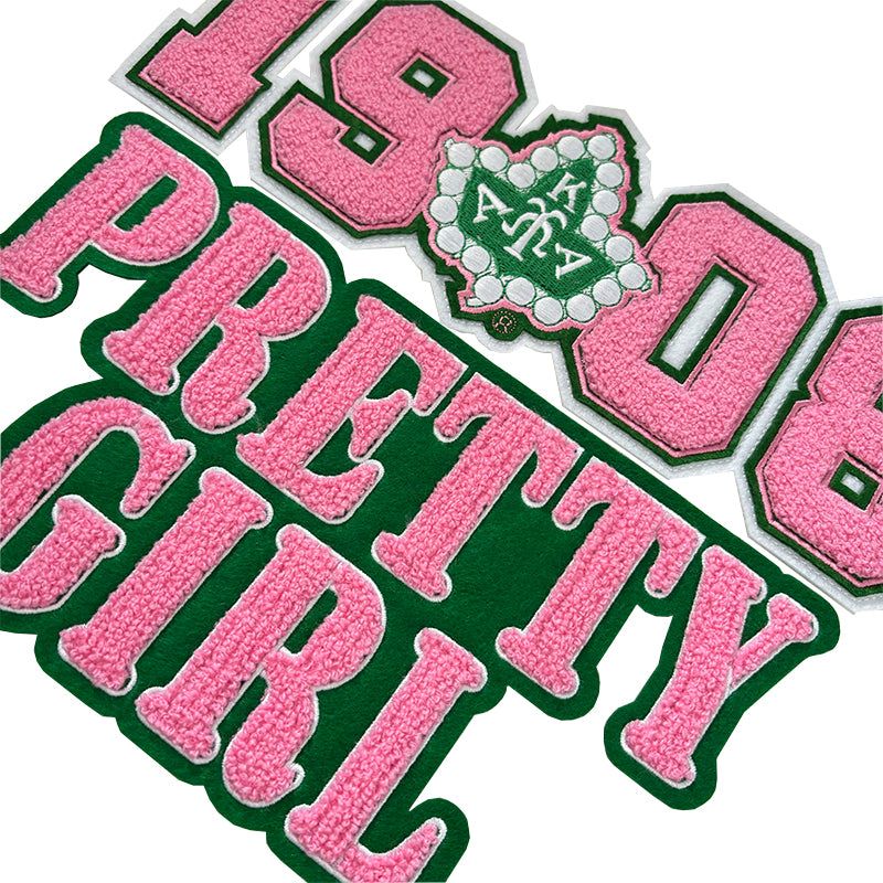 AKA Sorority 1908 Ivy Chenille Iron on Patches