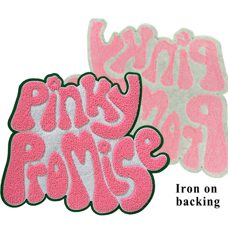 Large 11" Pinky Promise Chenille Heat Press Patch