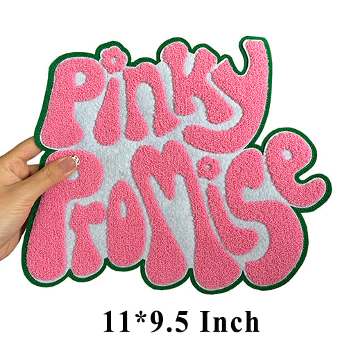 Large 11" Pinky Promise Chenille Heat Press Patch
