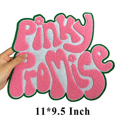 Large 11" Pinky Promise Chenille Heat Press Patch