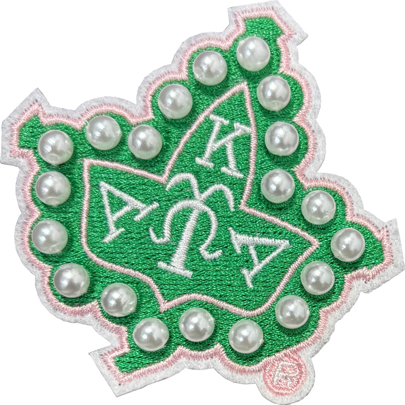 AKA 1908 Sorority 3D Pearls Ivy Shield Embroidered Sew on Patch