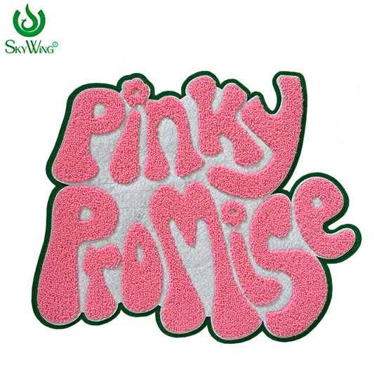 Large 11" Pinky Promise Chenille Heat Press Patch