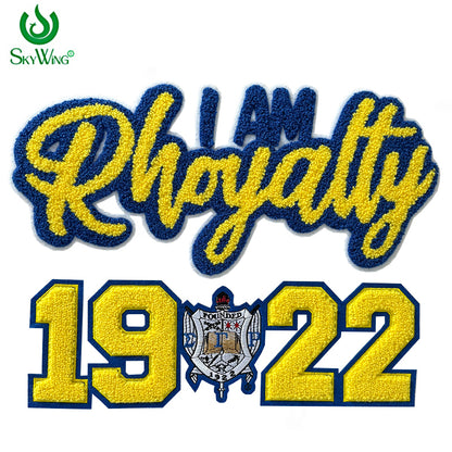 SGRho 1922 "I am Rhoyalty"Chenille Iron on Patch
