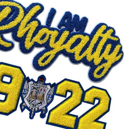 SGRho 1922 "I am Rhoyalty"Chenille Iron on Patch