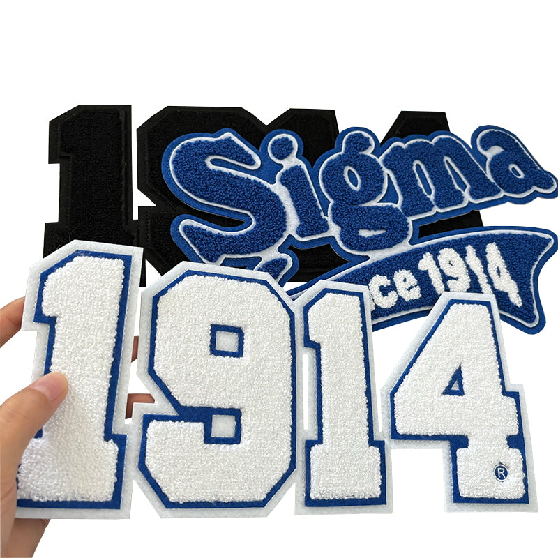 Iron on 1914 Sigma Fraternity Chneille Patch Sets