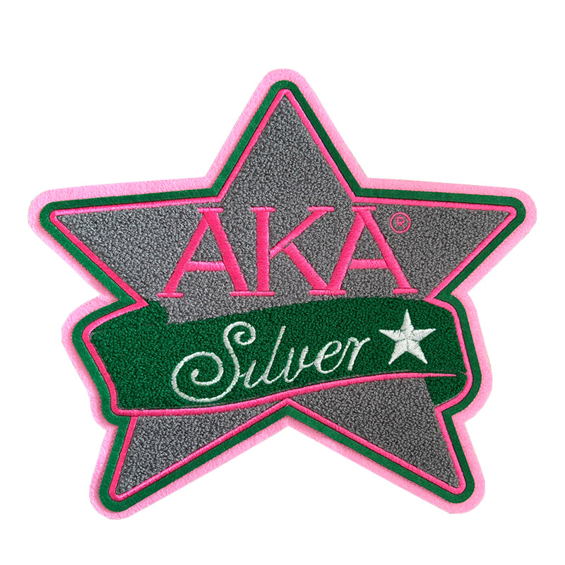 Iron on Chenille AKA Sliver Star Patch for Jacket